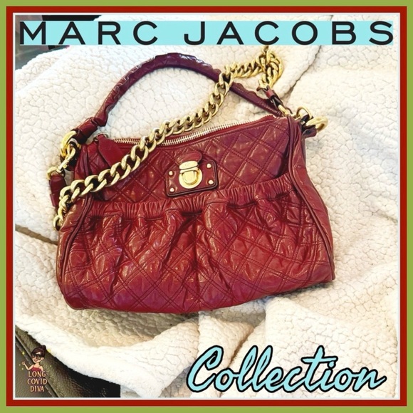 👜RETIRED/Marc Jacobs Collection/Bordeaux/Quilted Calf Leather/ Julianne Bag - Picture 1 of 17